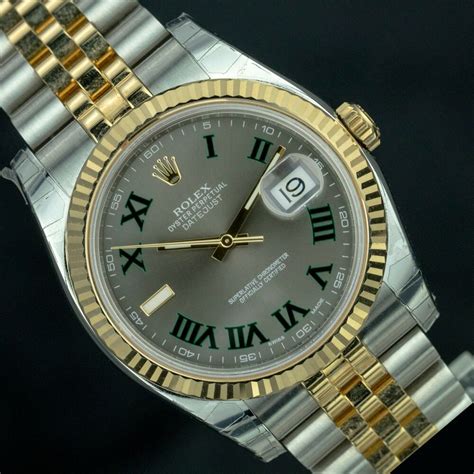 two tone green roman rolex|Rolex datejust 41 126333.